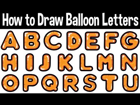 How to Draw Balloon Letter Bubble Letters Easy Step by...