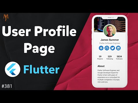 Flutter Tutorial - User Profile Page UI With Profile Picture | CircleAvatar, Stack, Positioned