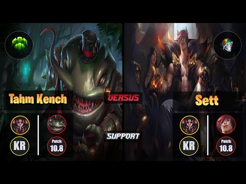 GrandMaster TAHM KENCH [Guardian] (Support) VS  SETT - Grandmaster KR Patch 10.8