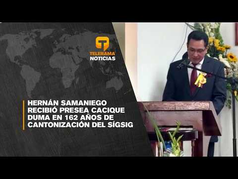 Hernán Samaniego recibió presea Cacique Duma en 162 años de cantonización del Sígsig
