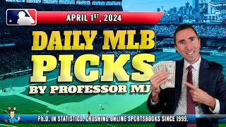 MLB DAILY PICKS | THE PROF'S TIPS ON 2 GAMES TONIGHT! 12-4-2 RECORD THIS YEAR (April 1st) #mlbpicks