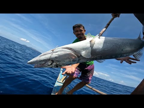 Handline fishing hunting for tigue-tegue or Sipi | Nakahuli ng BARRACUDA | catch, sell & cook p1