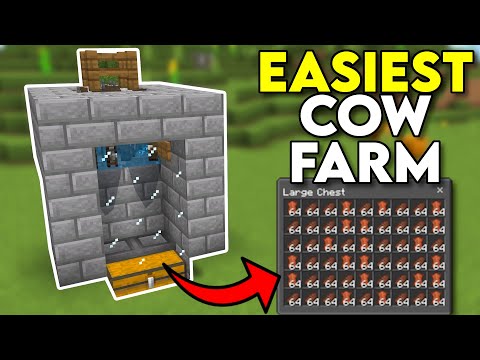 1upMC - Easiest Cow Farm Minecraft Bedrock 1.20!