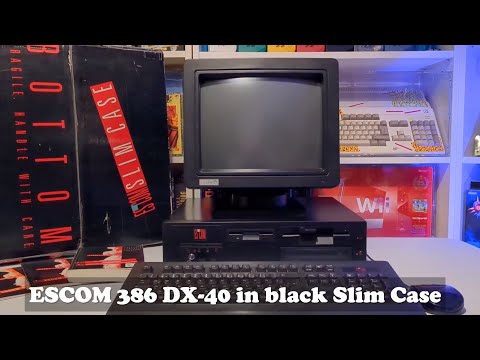ESCOM 386DX-40 PC in black Slim Case from 1992 😍 + Roland MT-32 & JV-1080 + Doom & more