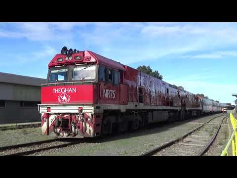 The Ghan heading out of Adelaide (NR74)(NR75)