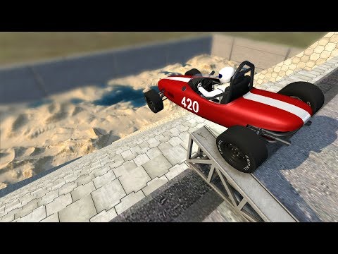 Stair Jumps Down Crashes with Flip Ramp - Beamng drive