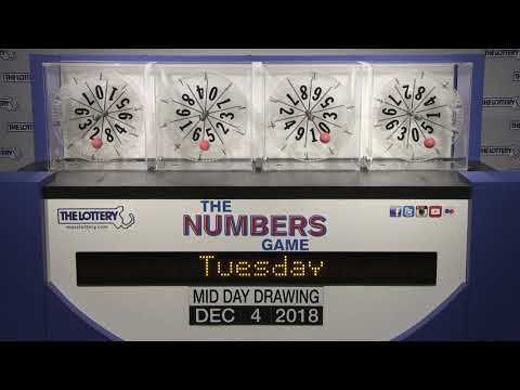 Midday Numbers Game Drawing: Tuesday, December 4, 2018
