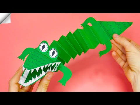 How to Make a Crocodile Paper moving paper toys easy paper crafts