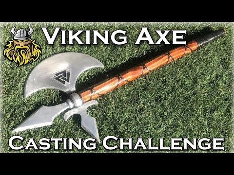 Casting An Aluminum VIKING AXE From Scrap Metal - Hand Made Viking Axe Casting Challenge