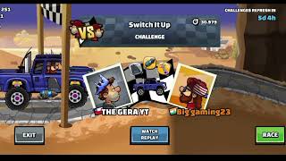 Big Gaming 23 VS The gara yt Car  100 fuel hill climb racing 2 #hack #hillclimbracing2