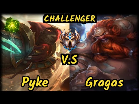 Keria (PYKE) vs GRAGAS - BOTTOM SUPPORT CHALLENGER GAMEPLAY - KR