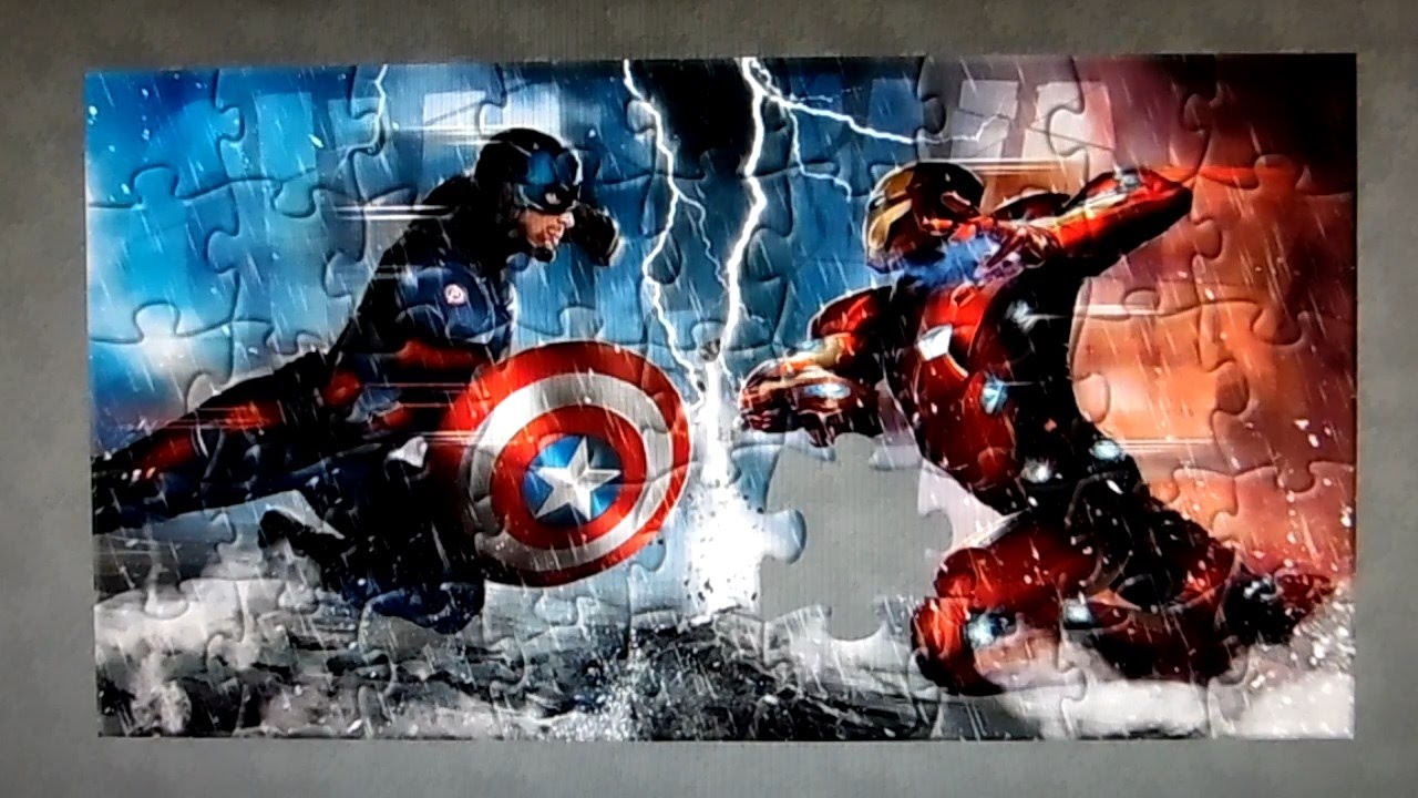 Captain America vs Iron Man Civil War Puzzle Game | Rompecabezas de Marvel Avengers | juego de niños