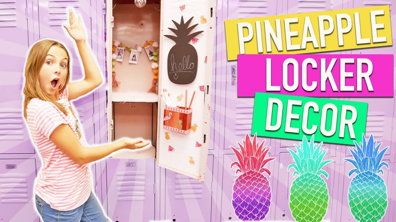 Back To School DIY PINEAPPLE Locker Decor | How To DIY Organization Ideas Kids Crafts