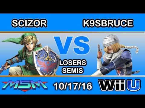 MSM 70 - TIE | Scizor (Link) vs. INF | K9sbruce (Sheik) Losers Semis - Smash Wii U