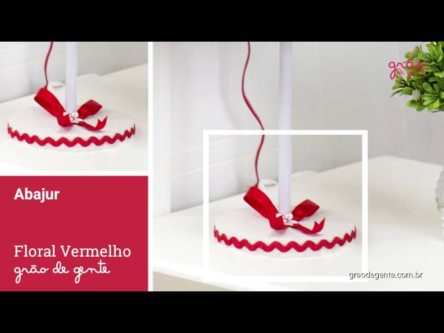 Abajur Floral Vermelho | Ref: 57265