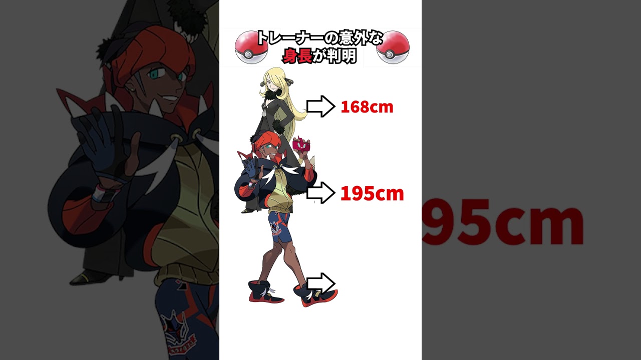 判明しているポケモンキャラの身長 3選 #ポケモン  #pokemon  #ポケモンza