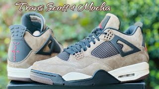 Unreleased! Jordan 4 Travis Scott mocha quality check on foot unboxing review baby_cool🔥