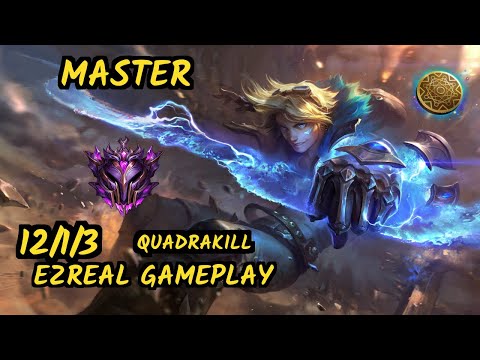 Anderu (EZREAL) - QUADRAKILL 12/1/3 KDA BOTTOM ADC GAMEPLAY - OC Ranked MASTER