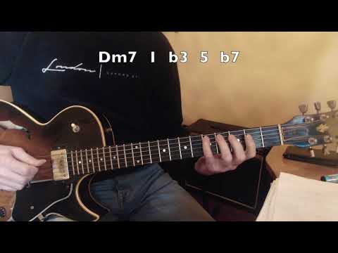 Jazz Guitar - Improvising with chord notes on  IIm7 V7 Imaj7 chords.