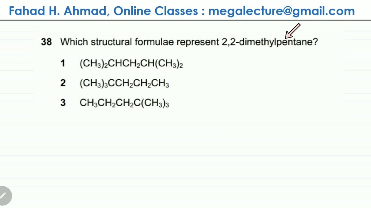 38 - 9701_s10_qp_11 : Structural Formula, Naming Organic Compounds - Mega Lecture