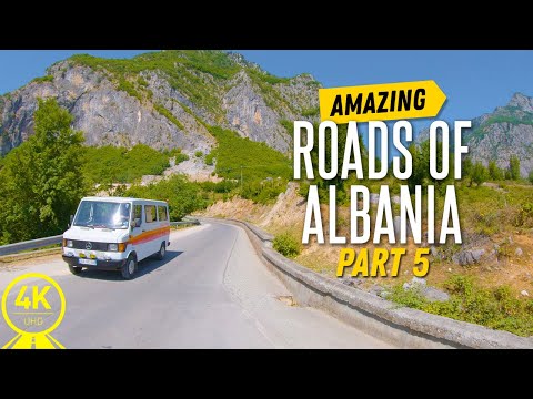 4K Beautiful Roads of Albania - Scenic Drive Video for Indoor Cycling | Treadmill Workout - Part #5