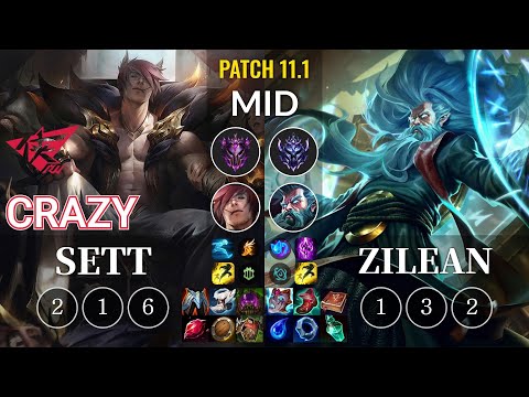 RW Crazy Sett vs Zilean Mid - KR Patch 11.1