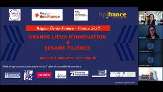Webinaire grands lieux d&rsquo;innovation et Sesame filière France 2030 présentation des appels a projets