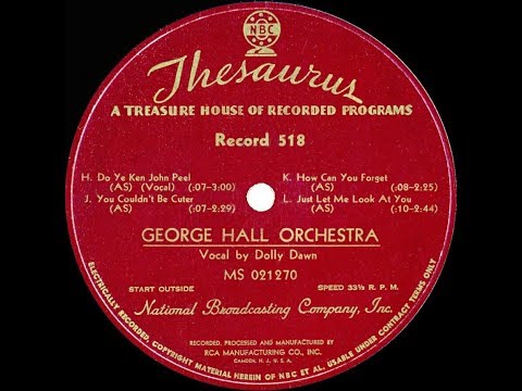 1938 George Hall (ET) - You Couldn’t Be Cuter (instrumental)
