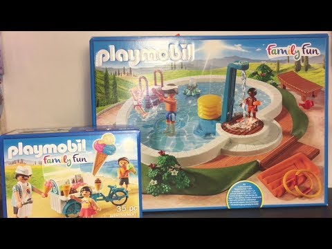 Playmobil Family Fun Swimming Pool Playset & Ice Cream Cart Toy Unboxing & Review