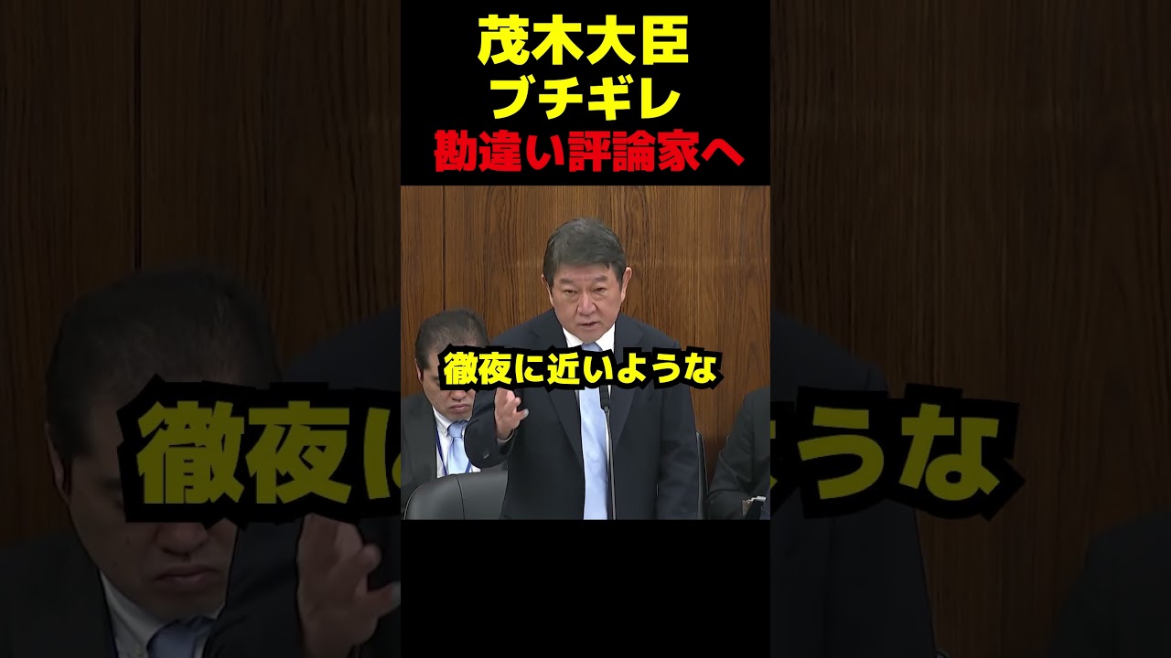 茂木大臣ブチギレ、勘違い評論家へ #政治 #国会 #自民党 #茂木敏充 #高市早苗
