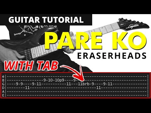 Pare Ko - Eraserheads GUITAR FILLS + SOLO Tutorial (WITH TAB)