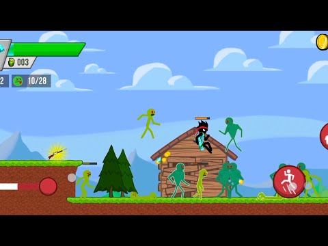 Stickman VS Zombie apocalypse New update mode in part-1( Green Hill's)