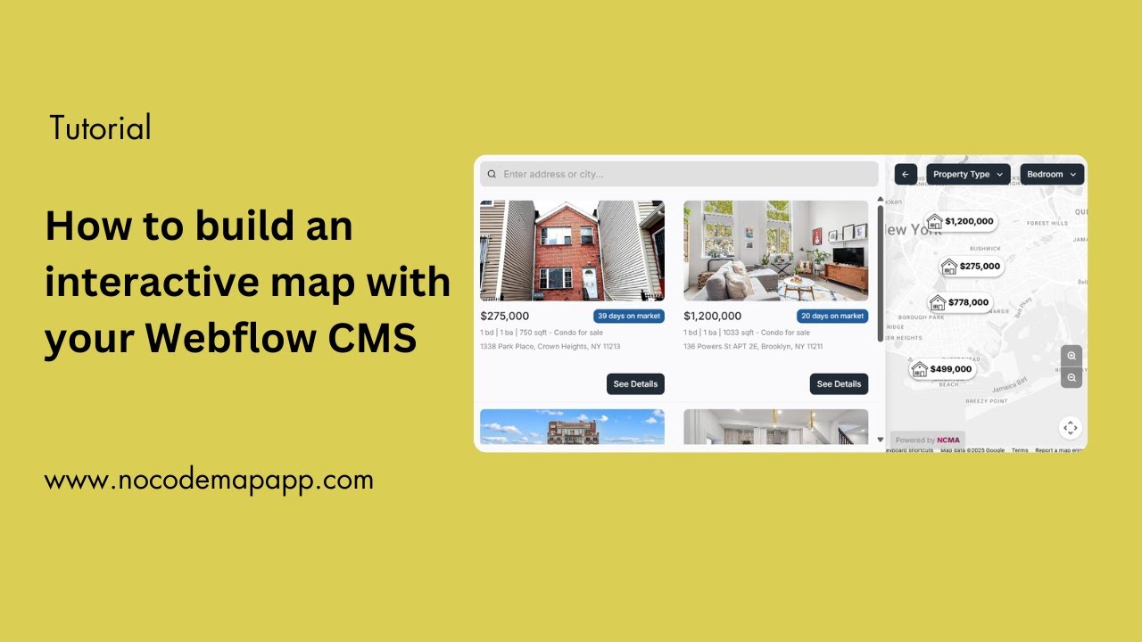 How to build custom interactive maps with Webflow CMS (with automatic real-time data sync)