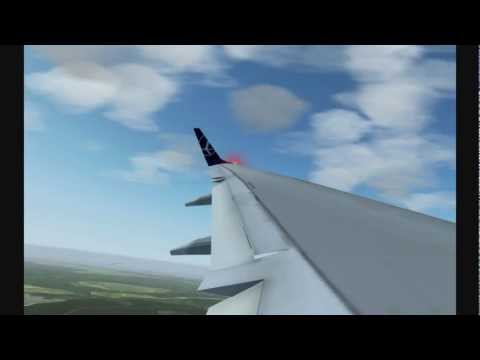 Embraer 195 LOT Polish Airlines pousando no aeroporto de Szczecin Goleniów