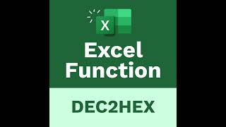 The Learnit Minute - DEC2HEX Function #Excel #Shorts