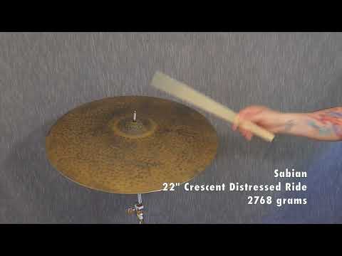 Sabian 22 Inch Crescent Distressed Ride Cymbal 2768 grams DEMO VIDEO