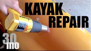 Repairing a Hole in Kayak with a Plastic BUCKET