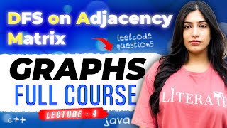 YouTube video '4. DFS on Adjacency Matrix | Leetcode No 1971 - Find if Path Exists in Graph-C++,JAVA Code Explained'