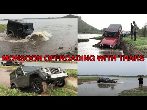 New Mahindra Thar 2021 water crossing || OffRoading || Ford Endeavour water crossing || Mud Offroad