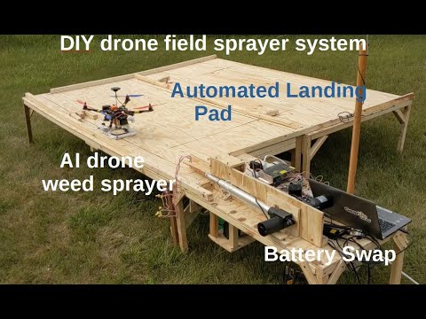 DIY AI weed spraying drone, automatic landing pad/battery swap