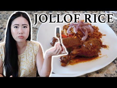 Trying Nigerian Party Jollof Rice and Chicken Stew For The First Time | Exploring Recipes