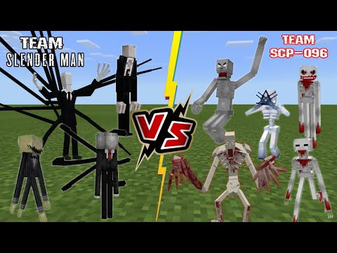 Team Slenderman VS Team SCP-096 (Best of Creepypasta battle Best of SCP) Minecraft PE
