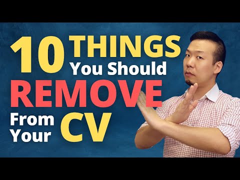 REMOVE These 10 Things from Your CV! - Resume Mistakes