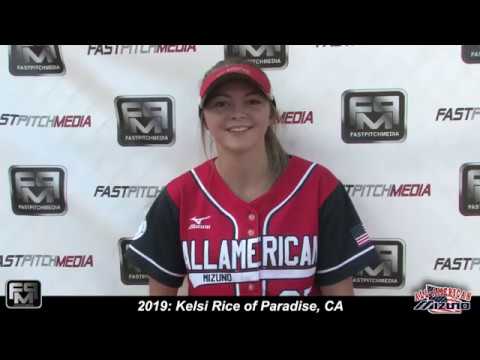 2019 Kelsi Rice Lefty Pitcher, Slapper and First Base Softball Skills Video