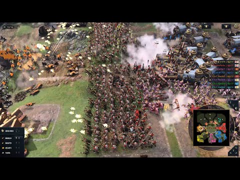 Age of Empires 4 Multiplayer Co-op - Biggest Longbow Attack Rain Fire (4v4)