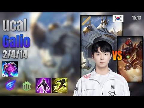 ucal Mid Galio vs Ziggs lol KR solo rank Full Game 15.13 | 유칼 갈리오 vs 직스