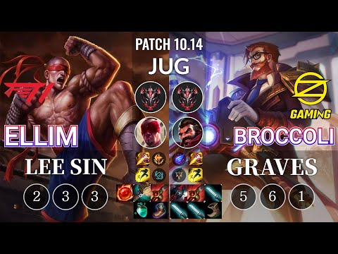 T1 Ellim Lee Sin vs OZ BroCColi Graves Jungle - KR Patch 10.14