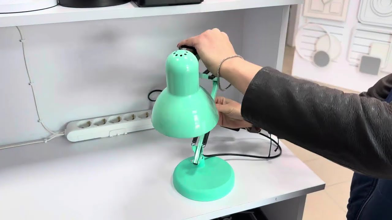 Лампа настільна телескопічна LEBRON L-TL-Tel, E27, 40W, бірюзова 15-11-83-1