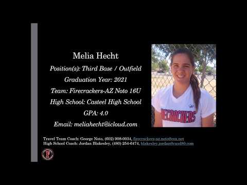 Melia Hecht Softball Skills Video - 2021 Outfield 3B