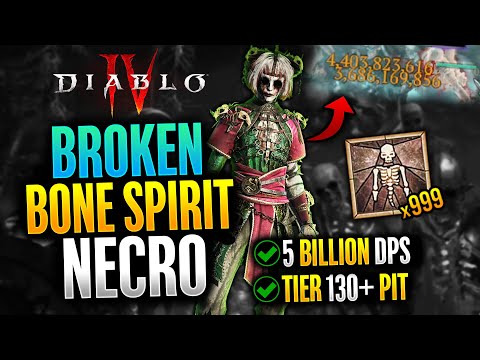 Diablo 4 - Best Endgame Bone Spirit Necromancer Build Guide | Season 4 Best Necro Build